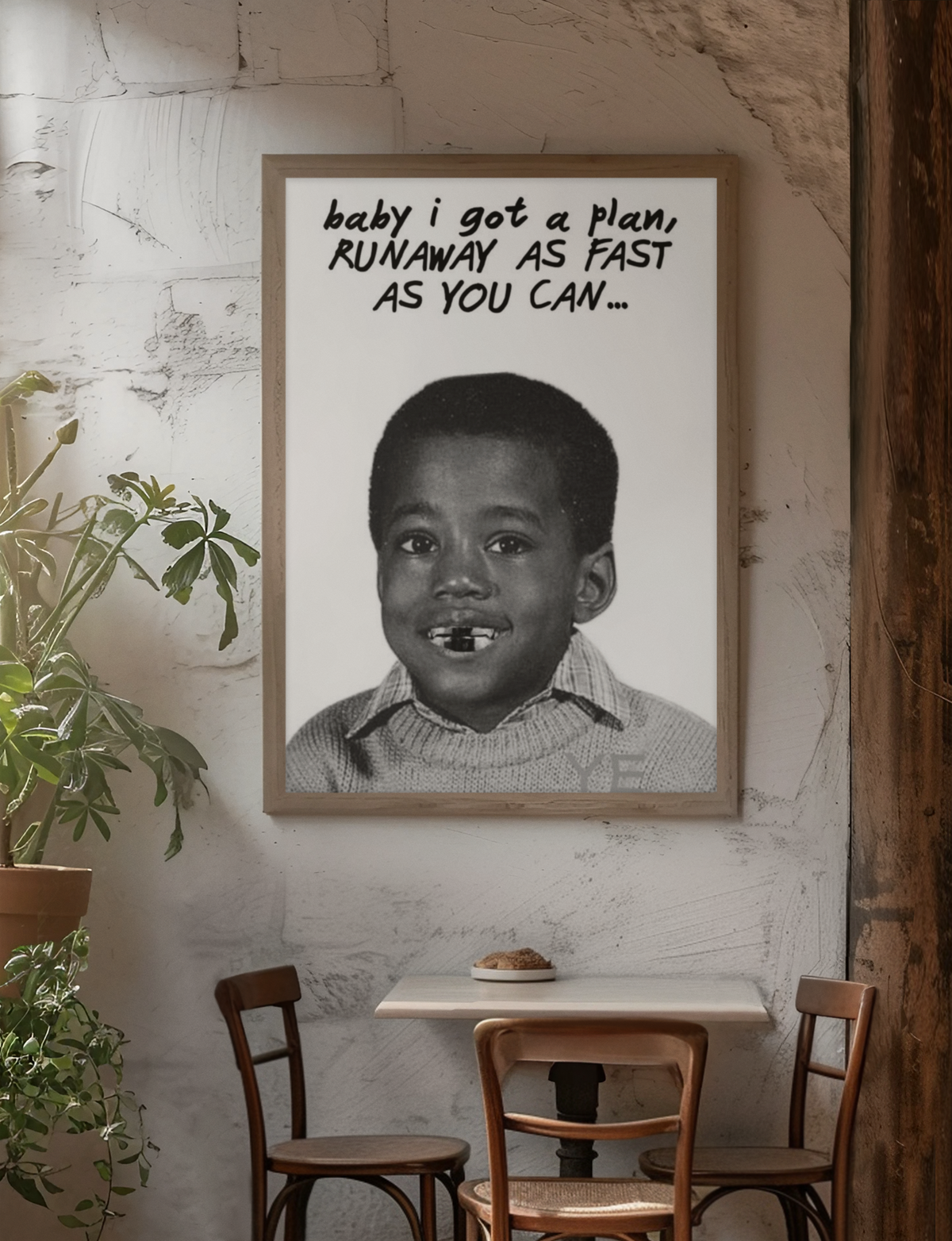 Essential RUNAWAY AS FAST AS YOU CAN... Wall Mount | Black & White Encouragement Decor